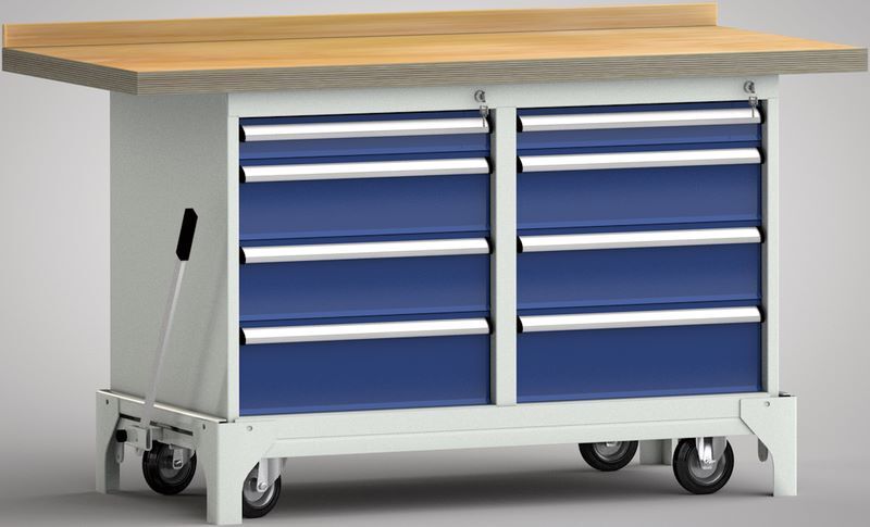 Produktbild KLW Fahrbare Werkbank 8 Schubladen Multiplex 1500 x 700 x 871 mm