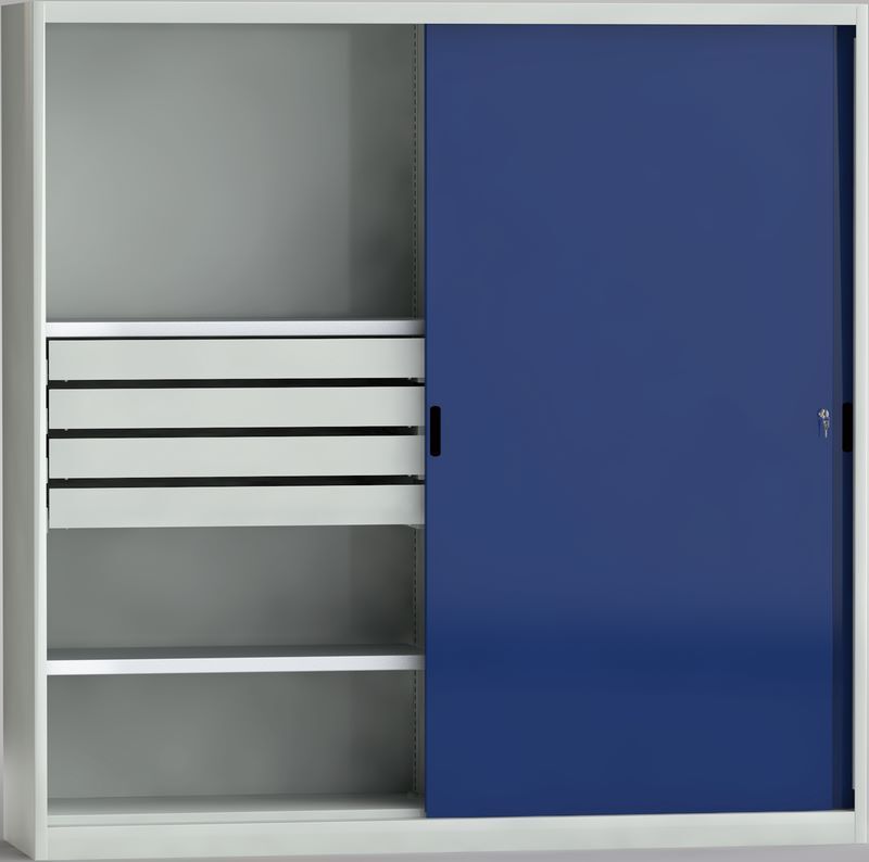 KLW Schiebetürenschrank mit Mittelwand 2000 x 2000 x 525 mm Produktbild KLW Schiebetürenschrank mit Mittelwand 2000 x 2000 x 525 mm