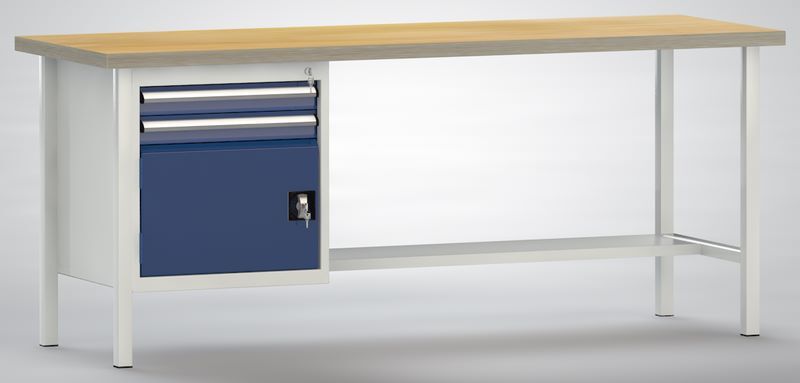 Produktbild KLW Standard Werkbank mit Buchen Multiplexplatte 40 mm 2000 x 700 x 840 mm