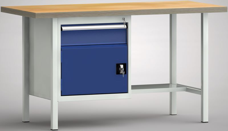KLW Kombiwerkbank 1500 x 700 x 840 mm 1 Flügeltür 1 Schublade Produktbild KLW Kombiwerkbank 1500 x 700 x 840 mm 1 Flügeltür 1 Schublade