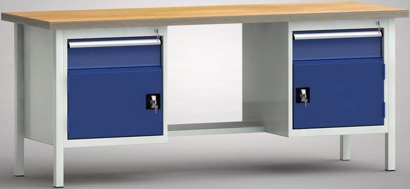 KLW Kombiwerkbank 2000 x 700 x 840 mm 2 Flügeltüren 2 Schubladen Produktbild KLW Kombiwerkbank 2000 x 700 x 840 mm 2 Flügeltüren 2 Schubladen