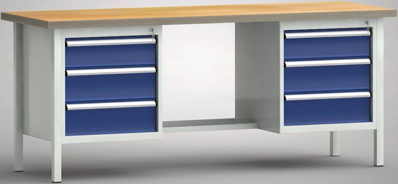 KLW Kombiwerkbank 2000 x 700 x 840 mm mit 6 Schubladen Produktbild KLW Kombiwerkbank 2000 x 700 x 840 mm mit 6 Schubladen