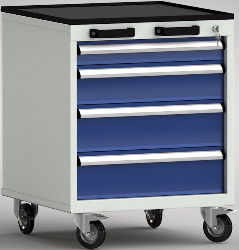 KLW Standard Werkzeugwagen 4-seitigem Abrollrand 572 x 655 x 750 mm Produktbild KLW Standard Werkzeugwagen 4-seitigem Abrollrand 572 x 655 x 750 mm