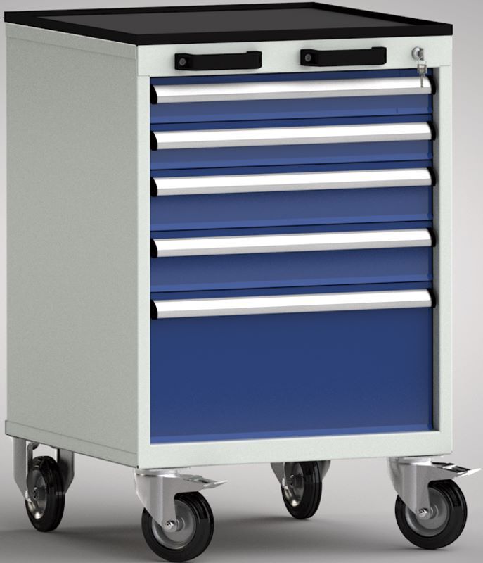 KLW Standard-Werkzeugwagen 572 x 655 x 915 mm mit 4-seitigem Abrollrand Produktbild KLW Standard-Werkzeugwagen 572 x 655 x 915 mm mit 4-seitigem Abrollrand