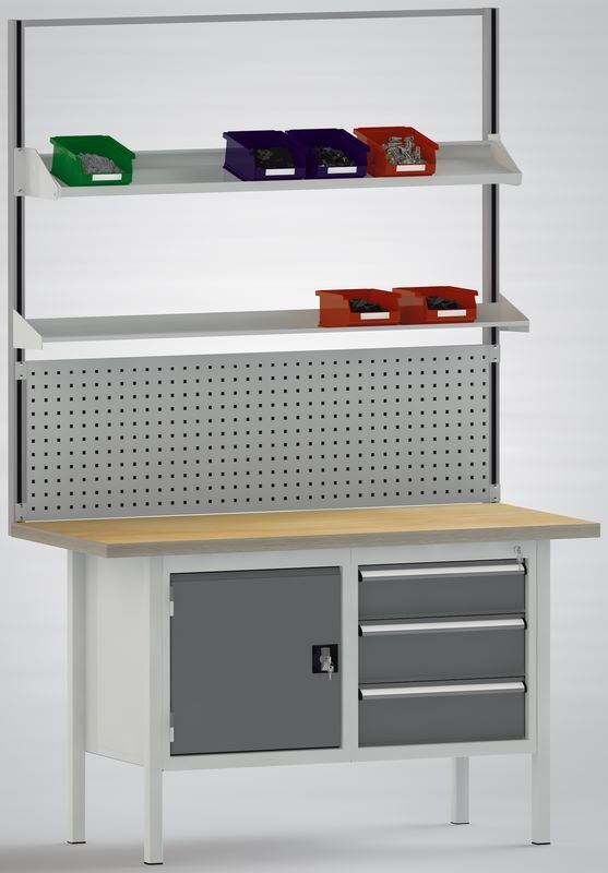 Produktbild KLW Systemaufbau 1 Lochplatte 2 Ablageboden 1500 x 1400 x 340 mm