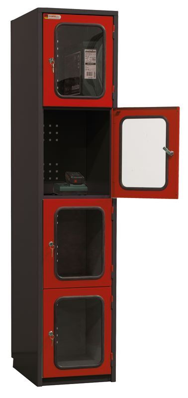 KLW Wertfachschrank 1850 x 415 x 500/540 mm 4 Abteilen mit Acrylglas-Sichtfenster Produktbild KLW Wertfachschrank 1850 x 415 x 500/540 mm 4 Abteilen mit Acrylglas-Sichtfenster
