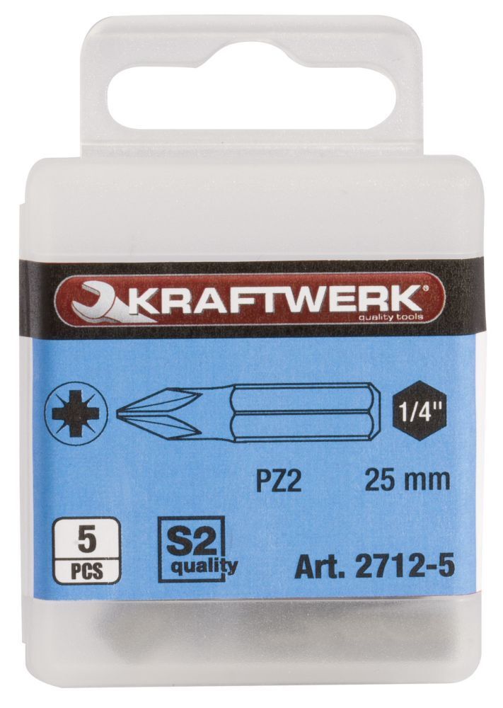 KRAFTWERK 1/4" Pozidriv bit 25 mm Nr. 2, 5Stk Produktbild KRAFTWERK 1/4" Pozidriv bit 25 mm Nr. 2, 5Stk