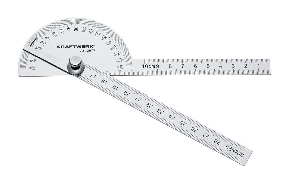 KRAFTWERK Winkelmesser Stahl 0-180 Grad Produktbild KRAFTWERK Winkelmesser Stahl 0-180 Grad