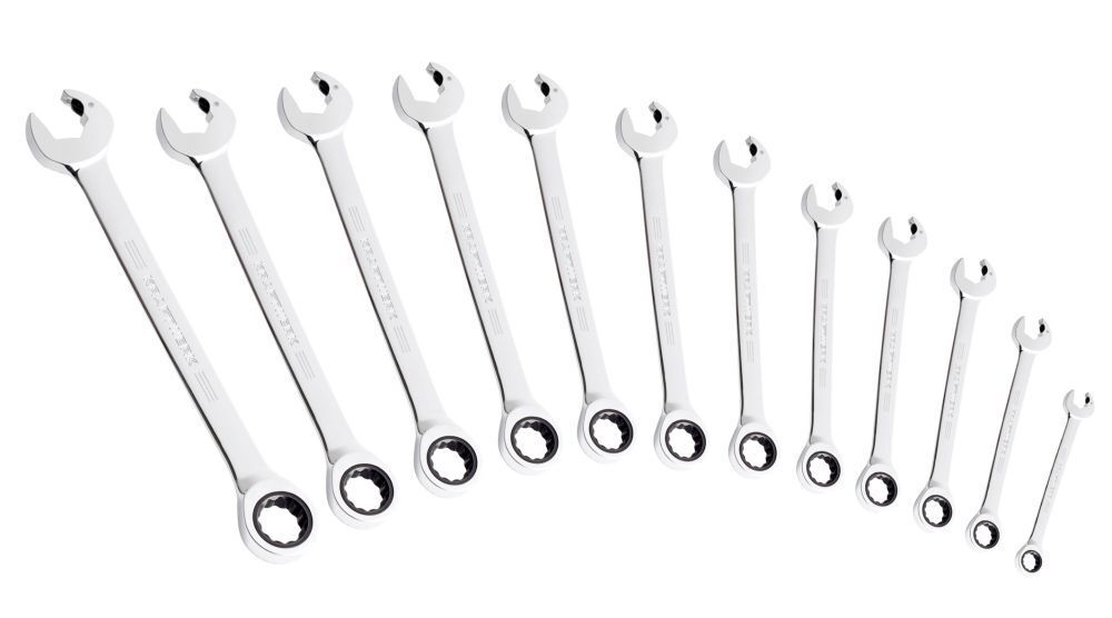 KRAFTWERK Ringgabel Ratschenschlüssel Satz 12 Teile Produktbild KRAFTWERK Ringgabel Ratschenschlüssel Satz 12 Teile bild 2