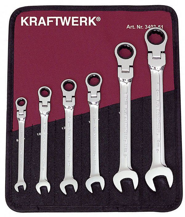 KRAFTWERK Gelenk Ratschenschlüssel CLICKRAFT flexibel 6 Teile Produktbild KRAFTWERK Gelenk Ratschenschlüssel CLICKRAFT flexibel 6 Teile