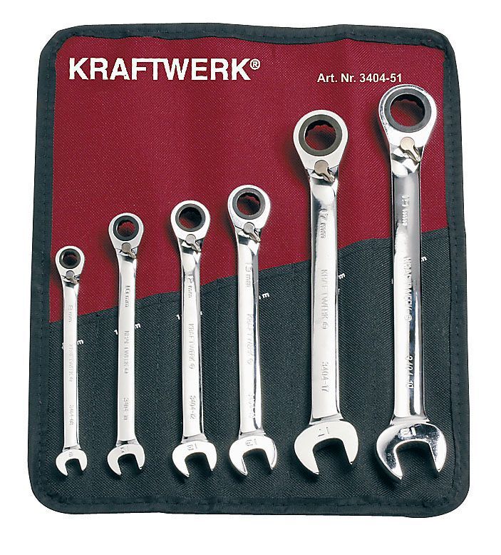 KRAFTWERK Ratschen Ringmaulschlüssel Satz CLICKRAFT 6 Teile Produktbild KRAFTWERK Ratschen Ringmaulschlüssel Satz CLICKRAFT 6 Teile
