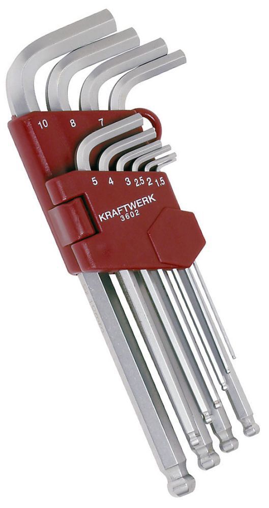 KRAFTWERK Kugelkopf Innensechskant Satz 1.5 bis10 mm 10 Teile Produktbild KRAFTWERK Kugelkopf Innensechskant Satz 1.5 bis10 mm 10 Teile
