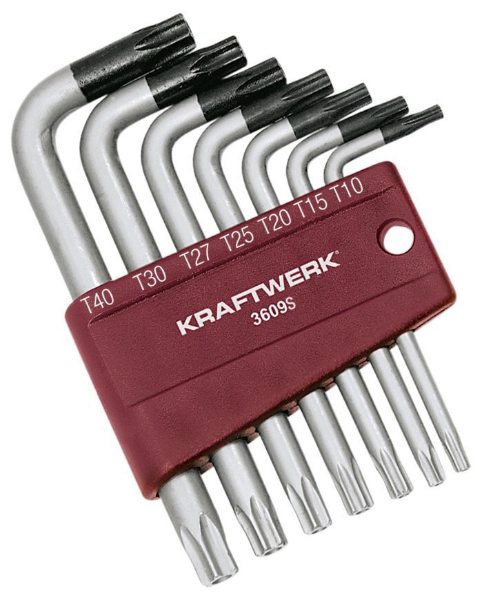 KRAFTWERK Torx Stiftschlüsselsatz mit Loch extra kurz Produktbild KRAFTWERK Torx Stiftschlüsselsatz mit Loch extra kurz