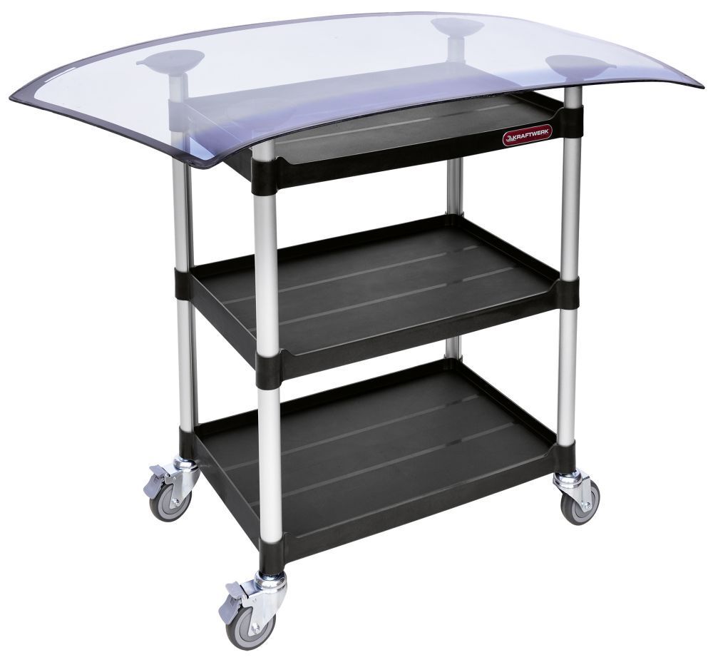 KRAFTWERK Transportwagen mit 3 Etagen und Scheibenauflage Produktbild KRAFTWERK Transportwagen mit 3 Etagen und Scheibenauflage bild 2