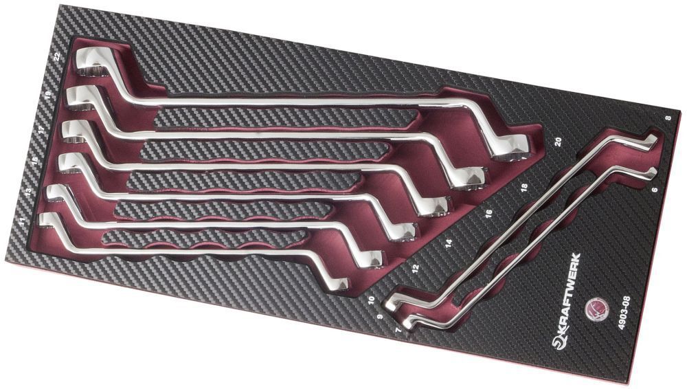 KRAFTWERK Doppelringschlüssel gekröpft Einlage mit 8 Teilen Produktbild KRAFTWERK Doppelringschlüssel gekröpft Einlage mit 8 Teilen