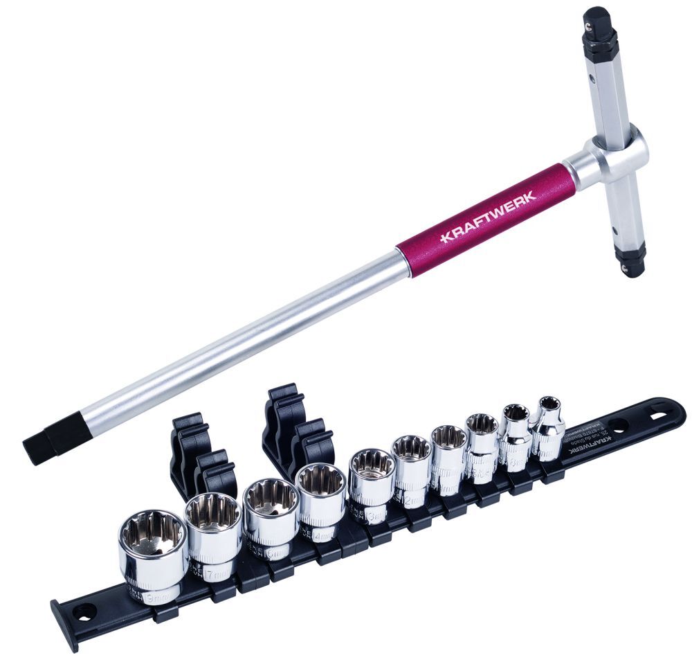 Kraftwerk COMBI Steckschlüsselsatz 3/8 Zoll mit T-Schlüssel 11 teilig Kraftwerk COMBI Steckschlüsselsatz 3/8 Zoll mit T-Schlüssel 11 teilig