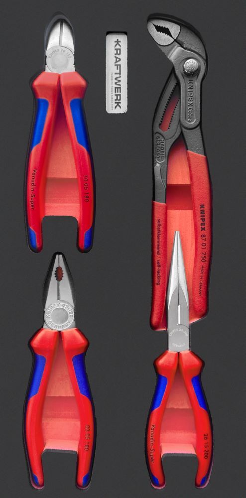 Kraftwerk Zangensatz KNIPEX EVA3 4 Teile 20 x 40 Einlage Produktbild Kraftwerk Zangensatz KNIPEX EVA3 4 Teile 20 x 40 Einlage
