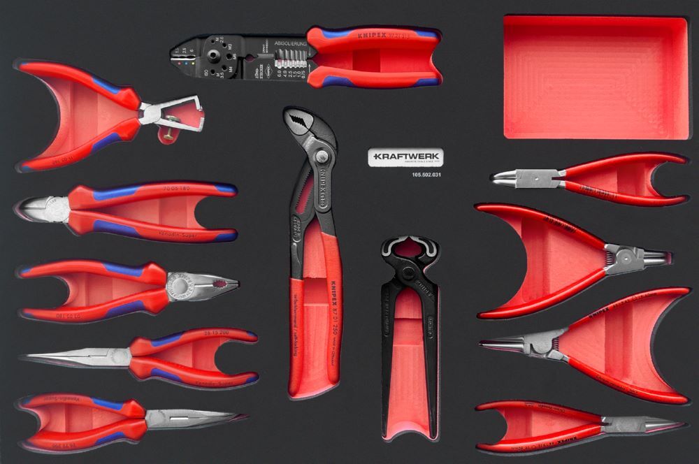 Kraftwerk Zangensatz 12 Teile KNIPEX EVA3 60 x 40 cm Produktbild Kraftwerk Zangensatz 12 Teile KNIPEX EVA3 60 x 40 cm