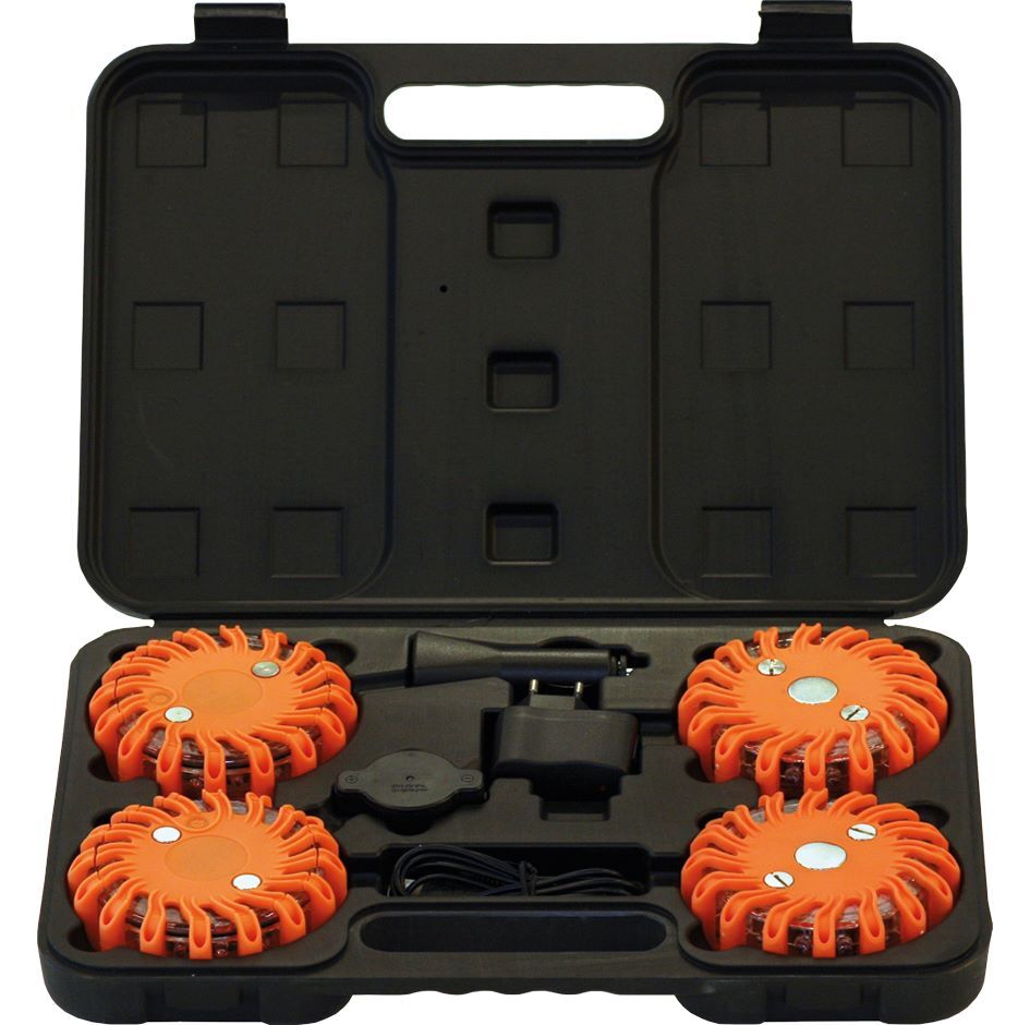 Kraftwerk LED Warnleuchten Satz wiederaufladbar 9,6 W 16 LED Produktbild Kraftwerk LED Warnleuchten Satz wiederaufladbar 9,6 W 16 LED