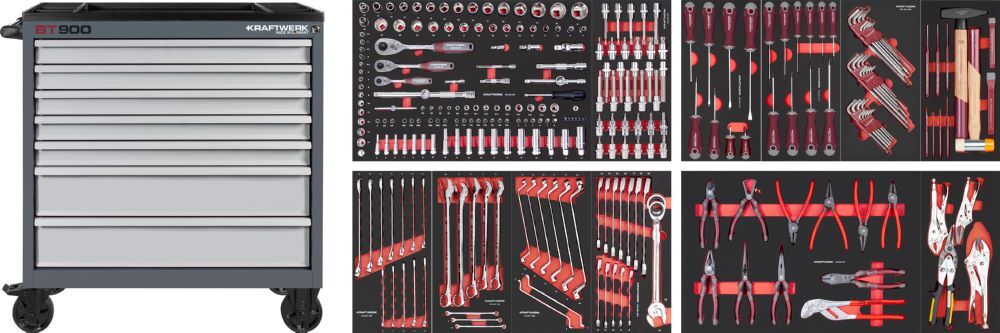 Kraftwerk BT LINE Werkstattwagen BT900 mit 7 Schubladen 278 Teile Produktbild Kraftwerk BT LINE Werkstattwagen BT900 mit 7 Schubladen 278 Teile