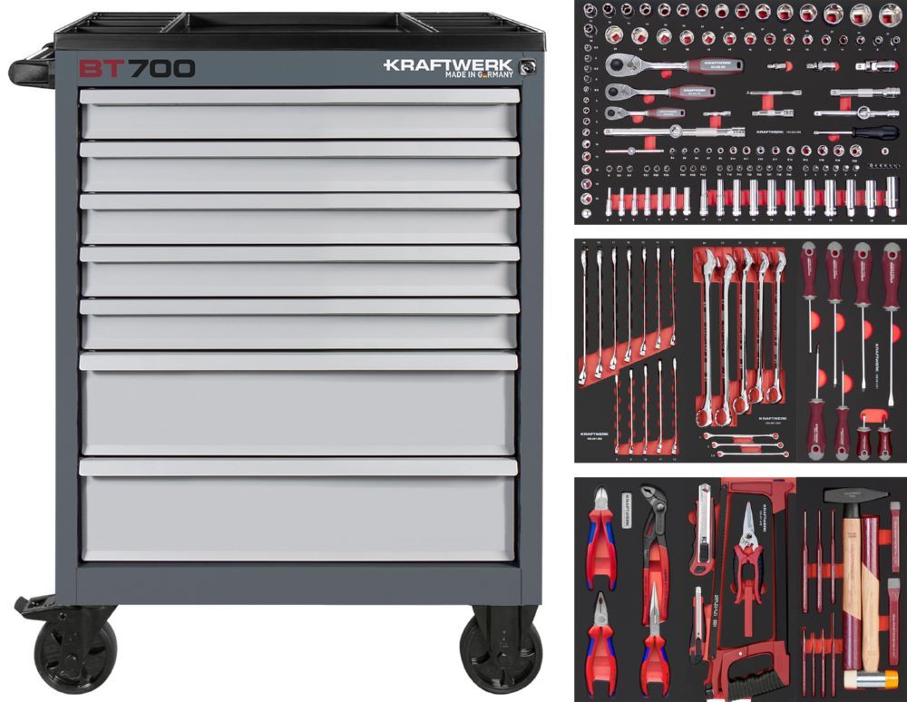 Kraftwerk BT LINE Werkstattwagen BT700 mit 7 Schubladen 190 Teile Produktbild Kraftwerk BT LINE Werkstattwagen BT700 mit 7 Schubladen 190 Teile