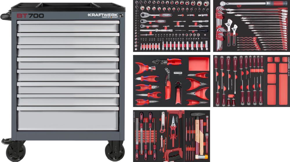 Kraftwerk BT LINE Werkstattwagen BT700 mit 8 Schubladen 243 Teile Produktbild Kraftwerk BT LINE Werkstattwagen BT700 mit 8 Schubladen 243 Teile