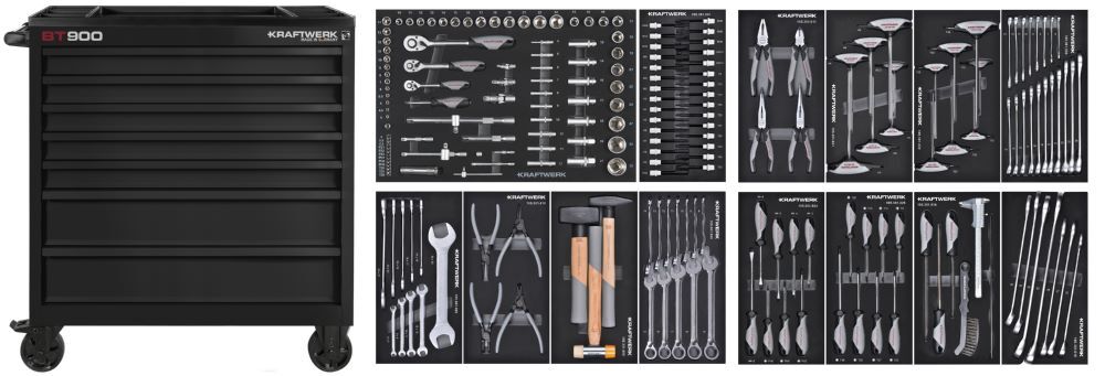 Kraftwerk BT LINE Werkstattwagen BT900 mit 7 Schubladen in schwarz 211 Teile Produktbild Kraftwerk BT LINE Werkstattwagen BT900 mit 7 Schubladen in schwarz 211 Teile