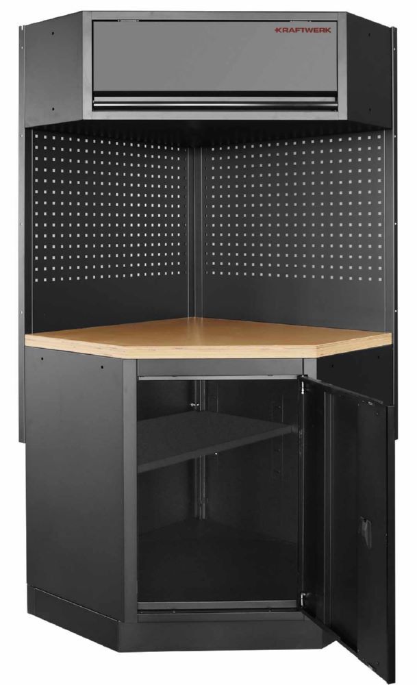 Produktbild MOBILIO Black Werkstattschrank Eckelement Arbeitsplatte Buche bild 2