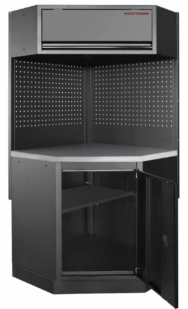 Produktbild MOBILIO Black Werkstattschrank Eckelement Arbeitsplatte Edelstahl 430 bild 2