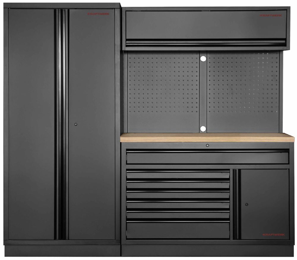 Produktbild Kraftwerk MOBILIO Black 2er Werkstattschrank breit schwarz Buche