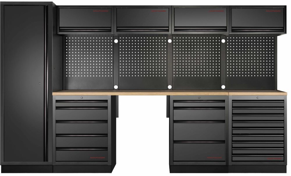 Produktbild Kraftwerk MOBILIO Black 5er Werkstattschrank System schwarz Buche