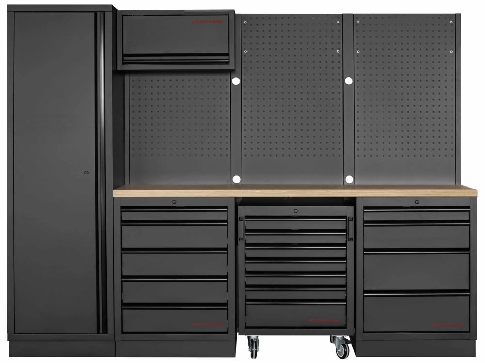 Produktbild Kraftwerk MOBILIO Black 4er Werkstattschrank System schwarz Buche