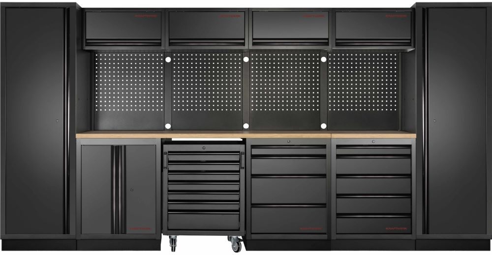 Produktbild Kraftwerk MOBILIO Black 6er Werkstattschrank System mit Lochwand schwarz