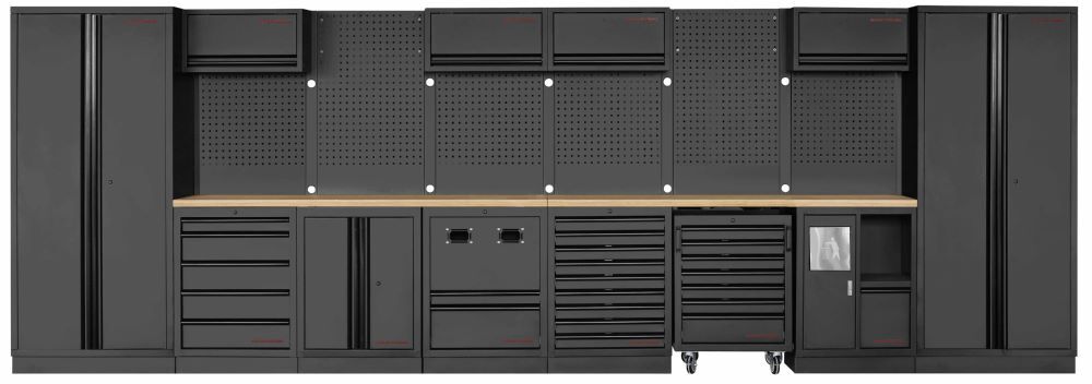 Produktbild Kraftwerk MOBILIO Black 8er Werkstattschrank Platte aus Buche