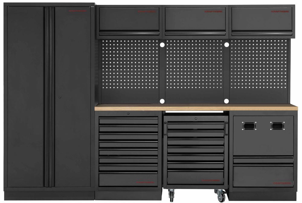 Produktbild Kraftwerk MOBILIO BLK 4er Kombi mit Lochwand, Buche Multiplex