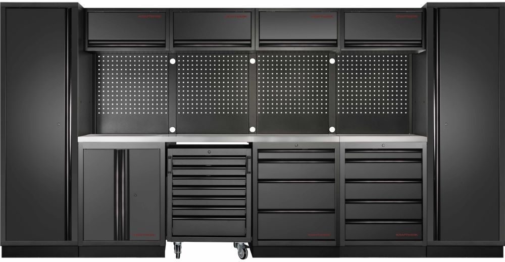 Produktbild Kraftwerk MOBILIO Black 6er Werkstattsystem Platte aus Edelstahl 430