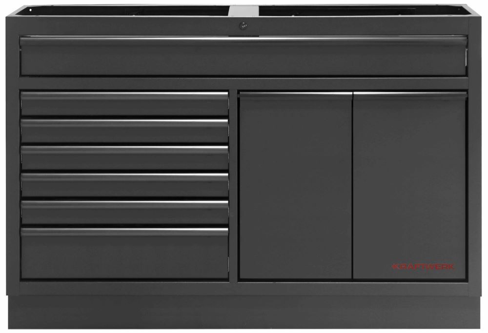 Produktbild Kraftwerk MOBILIO Black Schubaldenschrank 1360 mm 7 Schubladen 2 Auszüge