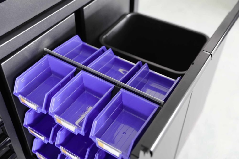 Produktbild MOBILIO Black Schubaldenschrank 1360 mm 7 Schubladen 2 Auszüge bild 3