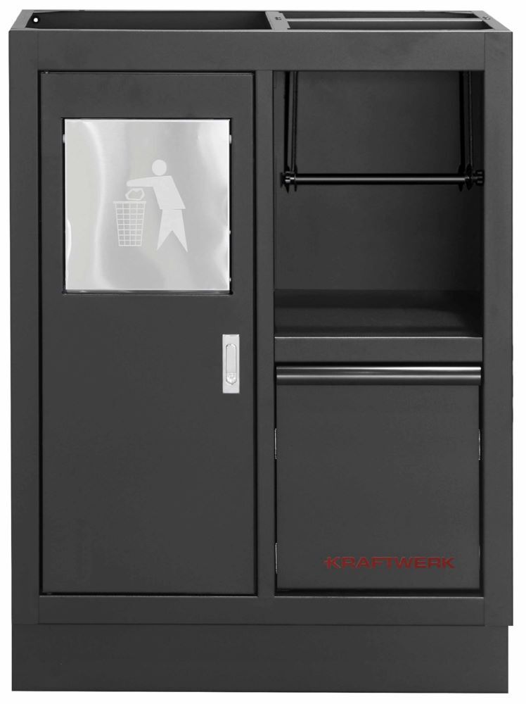 Produktbild Kraftwerk MOBILIO Black Unterschrank mit Abfalleimer und Papierhalter