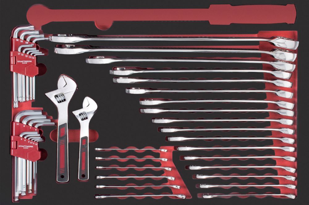Kraftwerk PRO LINE EVA Ring Maulschlüssel ohne Drehmoment Satz 60 x 40 43 Teile Produktbild Kraftwerk PRO LINE EVA Ring Maulschlüssel ohne Drehmoment Satz 60 x 40 43 Teile