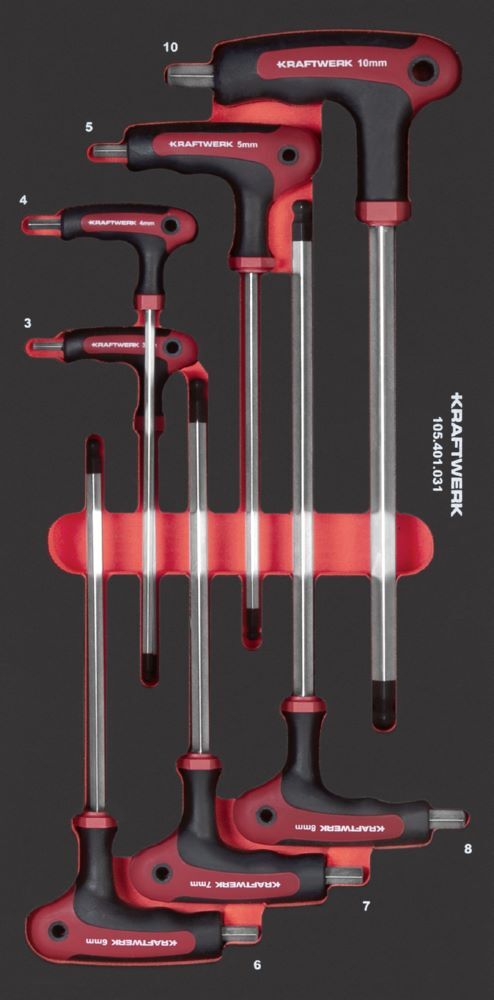 Kraftwerk PRO LINE EVA3 T-Griff Schraubendreher Innensechskant 20 x 40 7 Teile Produktbild Kraftwerk PRO LINE EVA3 T-Griff Schraubendreher Innensechskant 20 x 40 7 Teile