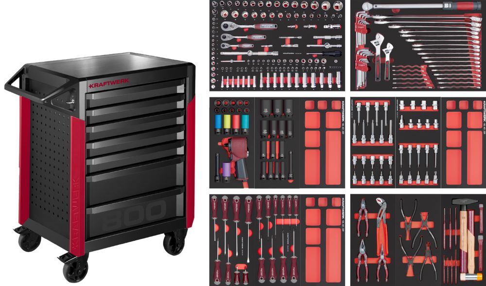 Kraftwerk PRO LINE Werkstattwagen PT800 mit 7 Schubladen 279 Teile Produktbild Kraftwerk PRO LINE Werkstattwagen PT800 mit 7 Schubladen 279 Teile