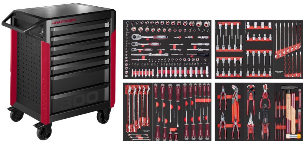Kraftwerk PRO LINE Werkstattwagen PT800 mit 7 Schubladen 220 Teile Produktbild Kraftwerk PRO LINE Werkstattwagen PT800 mit 7 Schubladen 220 Teile