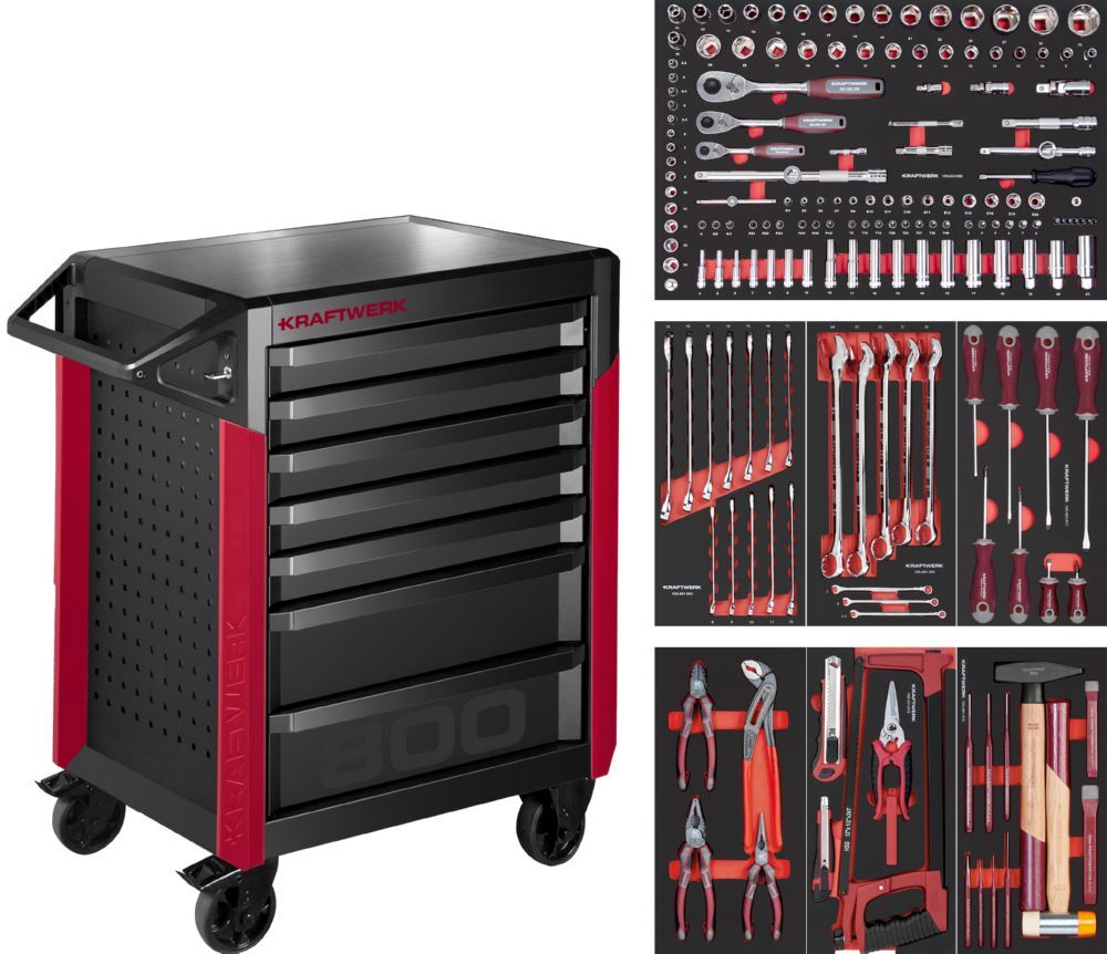 Kraftwerk PRO LINE Werkstattwagen PT800 mit 7 Schubladen 189 Teile Produktbild Kraftwerk PRO LINE Werkstattwagen PT800 mit 7 Schubladen 189 Teile
