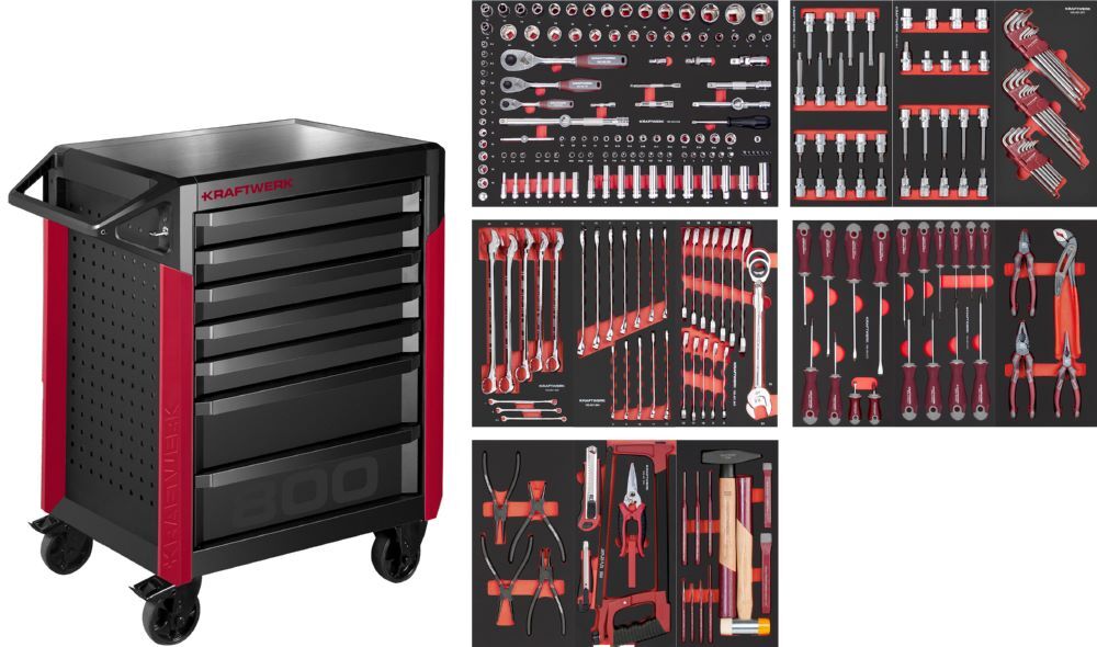 Kraftwerk PRO LINE Werkstattwagen PT800 mit 7 Schubladen 283 Teile Produktbild Kraftwerk PRO LINE Werkstattwagen PT800 mit 7 Schubladen 283 Teile