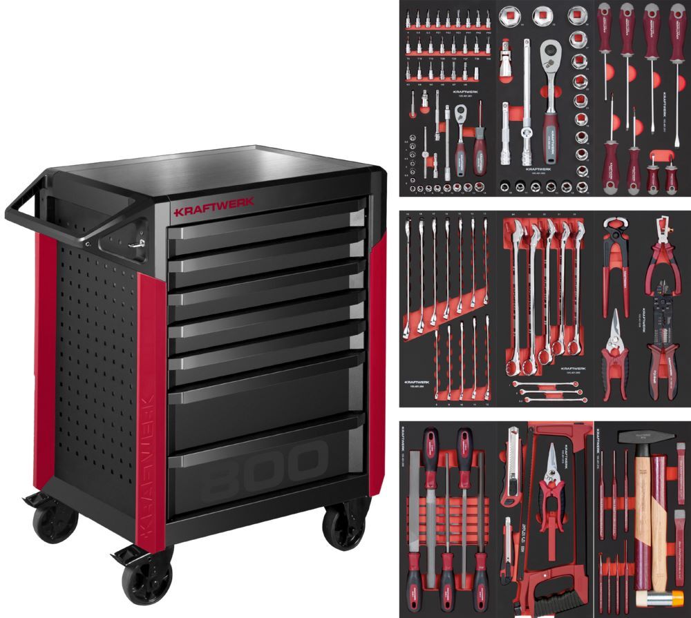 Kraftwerk PRO LINE Werkstattwagen PT800 mit 7 Schubladen 143 Teile Produktbild Kraftwerk PRO LINE Werkstattwagen PT800 mit 7 Schubladen 143 Teile