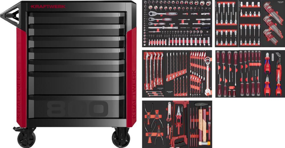 Kraftwerk PRO LINE Werkstattwagen PT800 mit 7 Schubladen 283 Teile Produktbild Kraftwerk PRO LINE Werkstattwagen PT800 mit 7 Schubladen 283 Teile