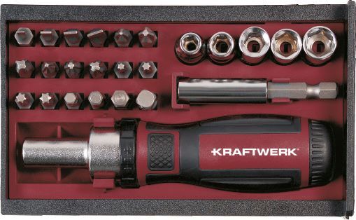 Kraftwerk Ratschen Schraubendreher Bit Box 1/4 Zoll 25 teilig Produktbild Kraftwerk Ratschen Schraubendreher Bit Box 1/4 Zoll 25 teilig