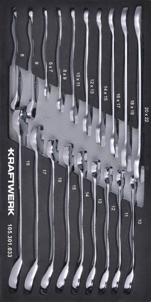 Kraftwerk Ringmaulschlüssel mit Ratsche 19 teilig Produktbild Kraftwerk Ringmaulschlüssel mit Ratsche 19 teilig
