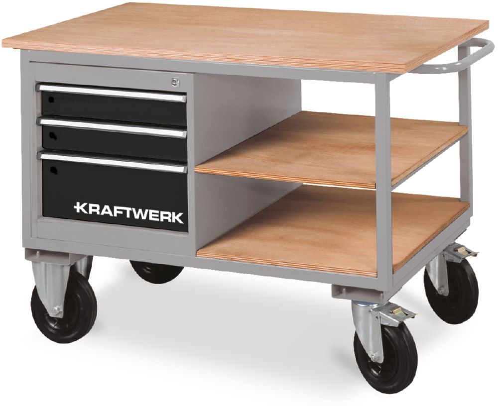 Kraftwerk Rollwerkbank mit 3 Schubladen und 2 Ablageböden Produktbild Kraftwerk Rollwerkbank mit 3 Schubladen und 2 Ablageböden